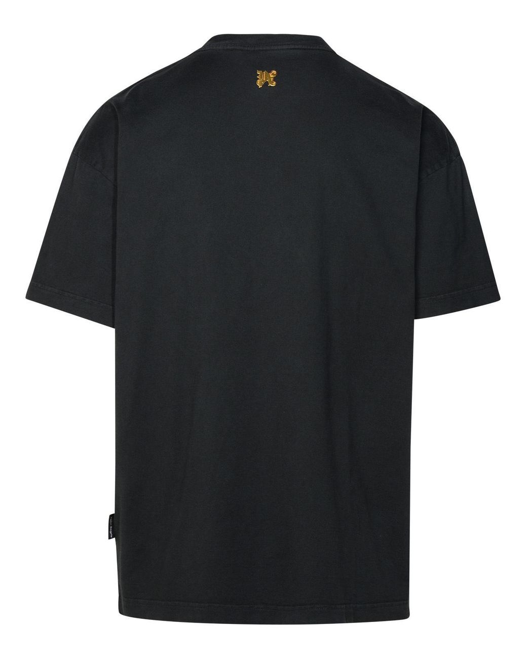 Palm Angels Black Burning Monogram' Cotton T-Shirt for men