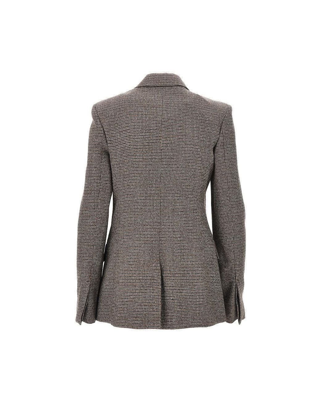AMI Gray Houndstooth Single-Breasted Jacket