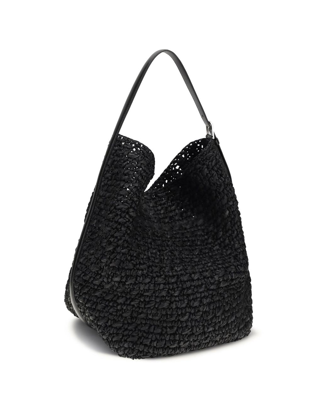 Totême Black Paper Raffia Tote Shoulder Bag
