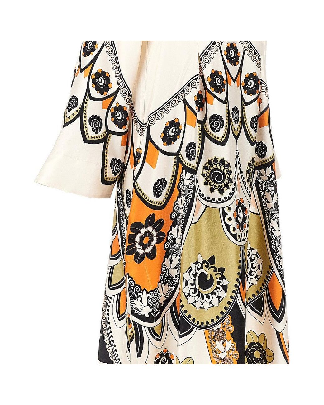 LaDoubleJ Metallic Printed Silk 'Twin Flame' Long Dress