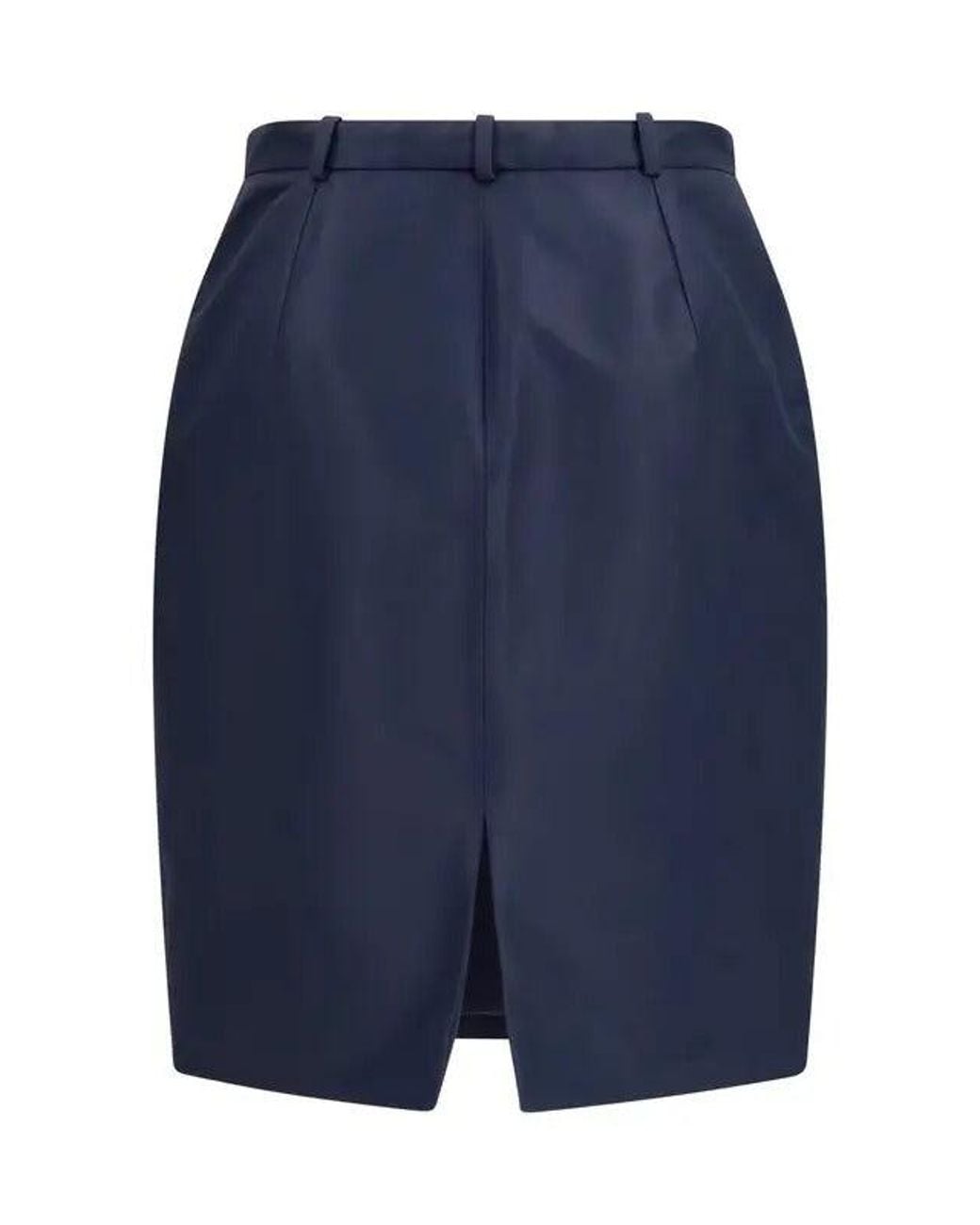 Gucci Blue Silk Midi Skirt
