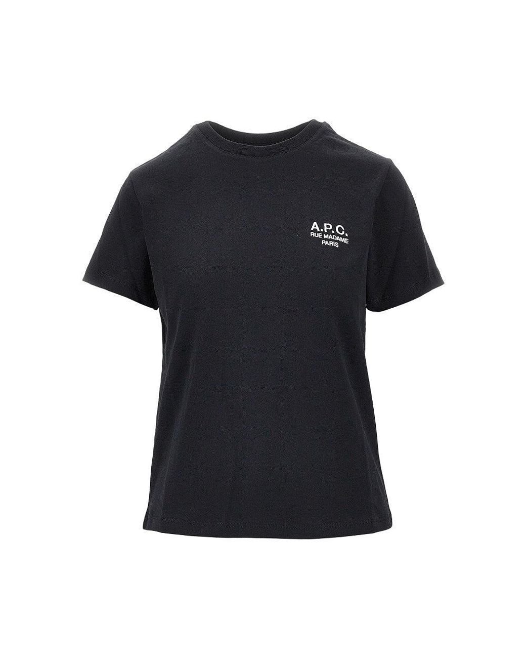 A.P.C. Black A. P.C. Jersey T-Shirt With Logo Embroidery