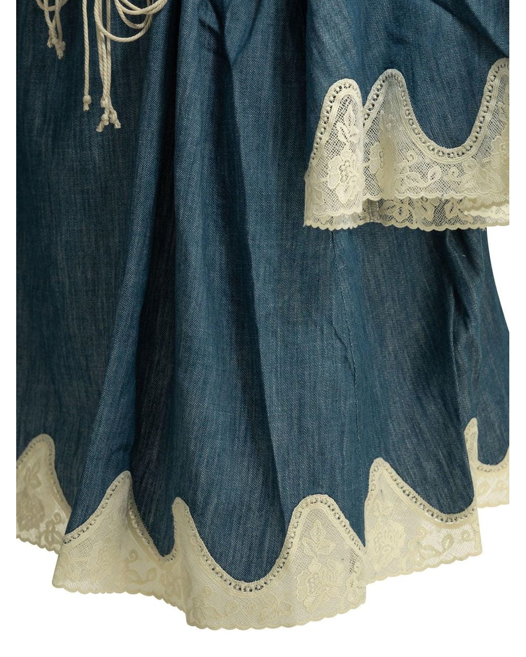 Zimmermann Blue Awaken Cotton Short Dress