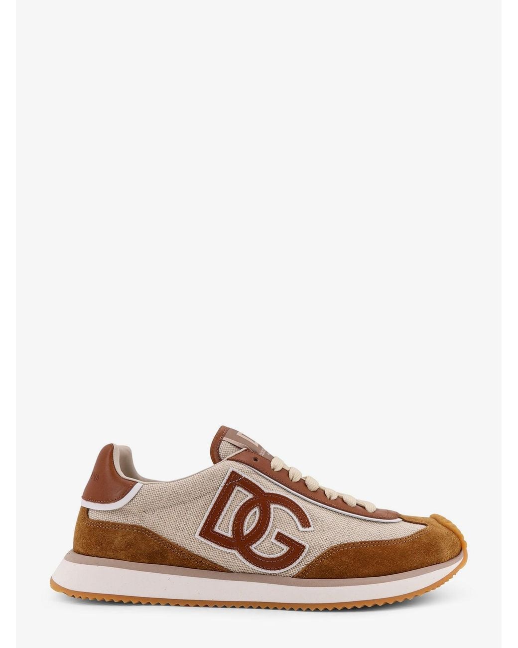 Dolce & Gabbana Brown Dg Cushion Canvas With Side Logo Sneakers for men