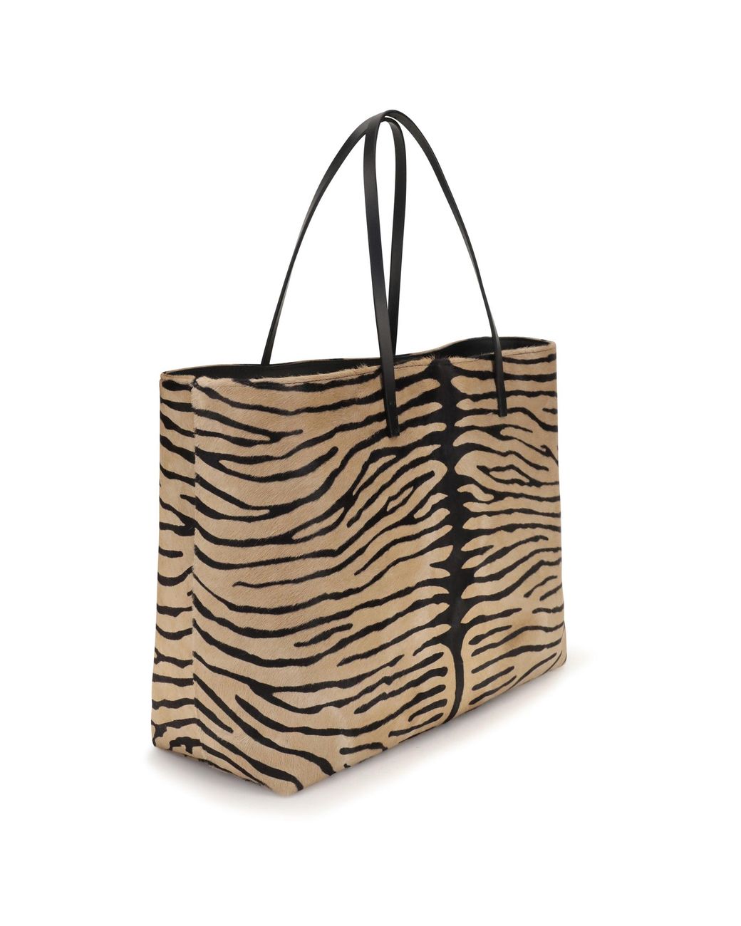 Fendi White Roll Medium Shopping Bag Nero+Naturale