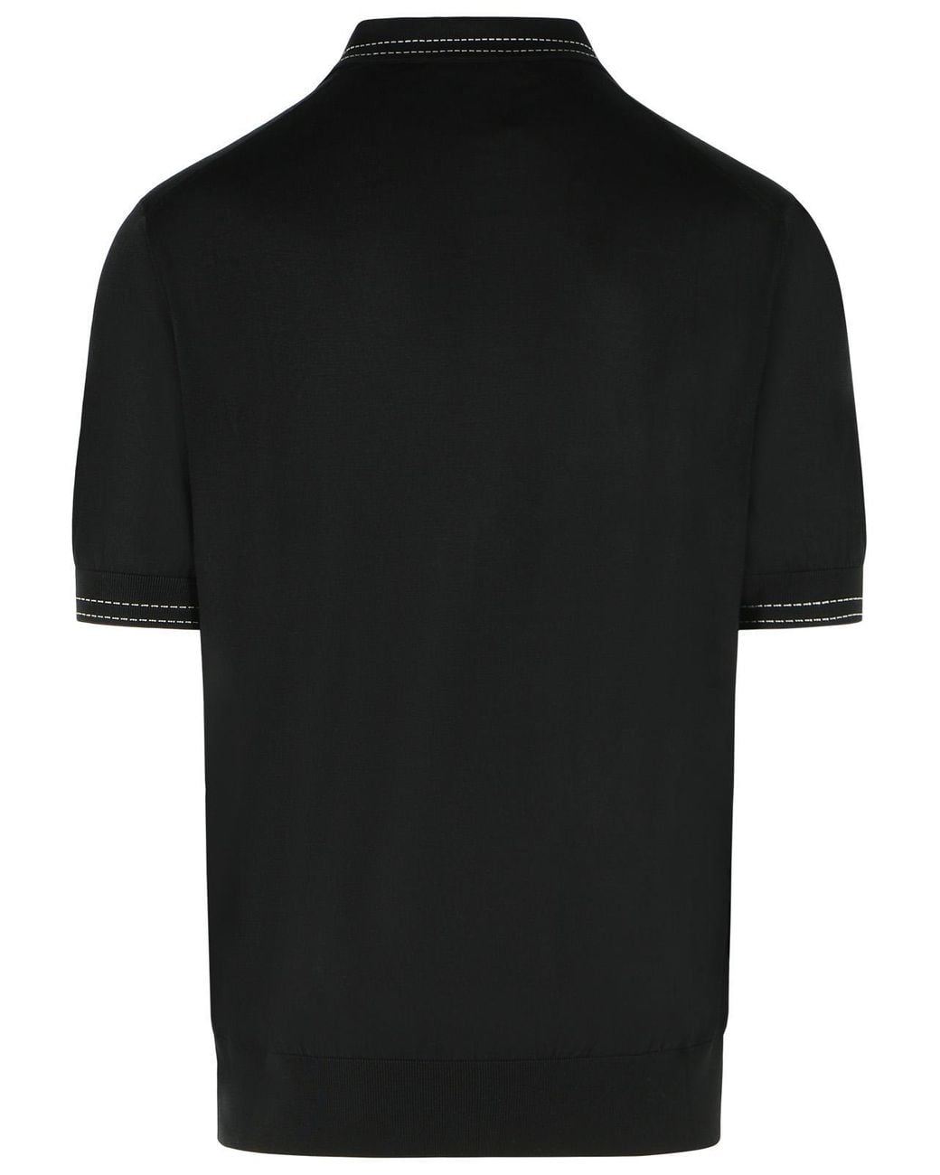 Dolce & Gabbana Black Silk Polo Shirt for men
