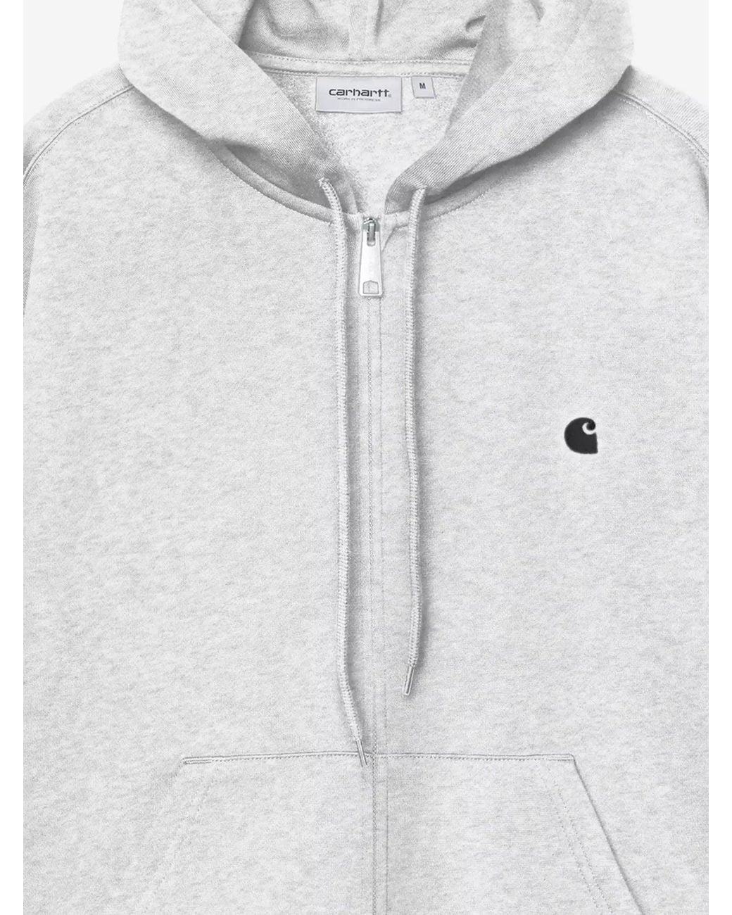 Carhartt Gray Mack Jacket Melange Cotton Hoodie for men
