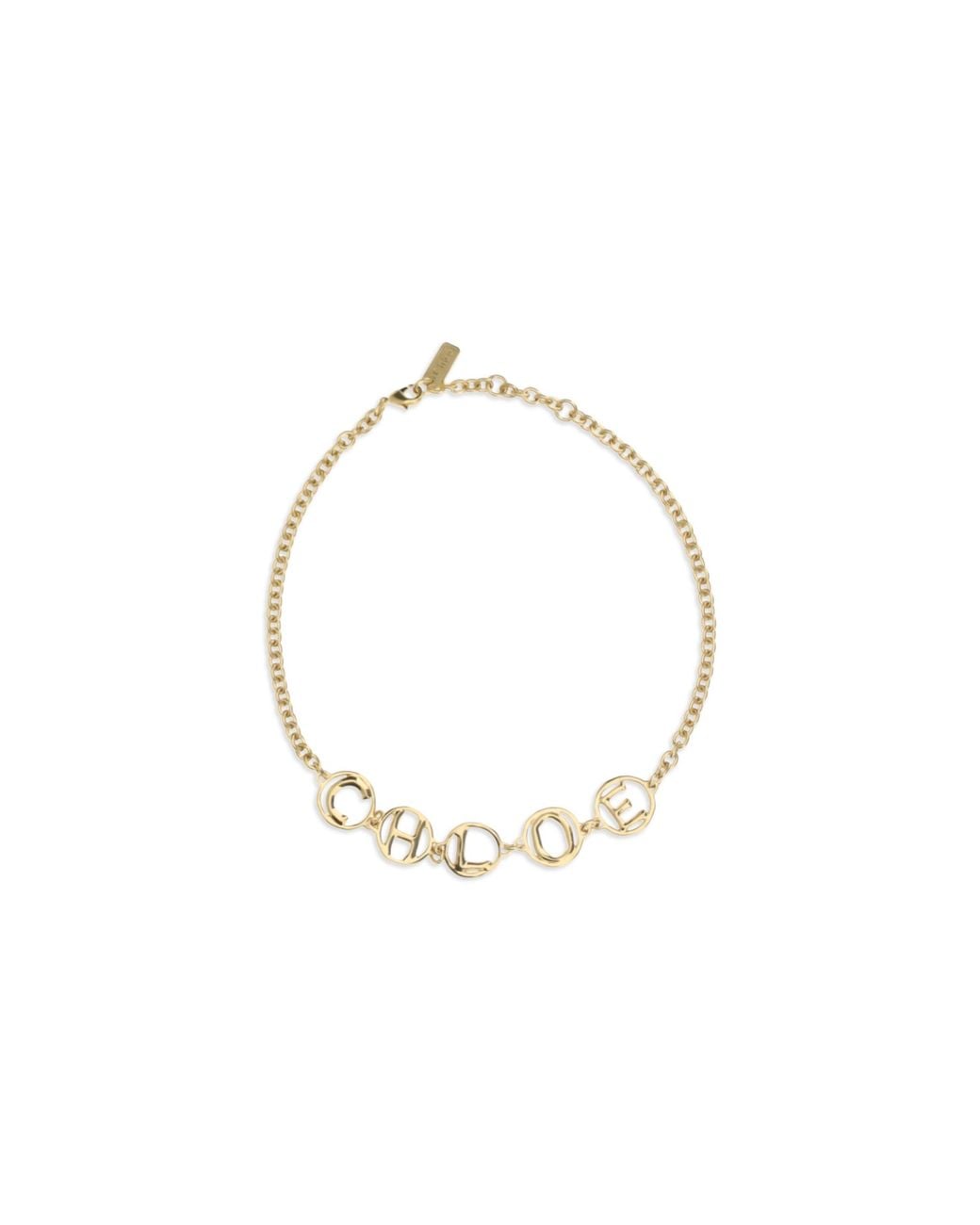 Chloé Metallic Chloã Script Choker Necklace