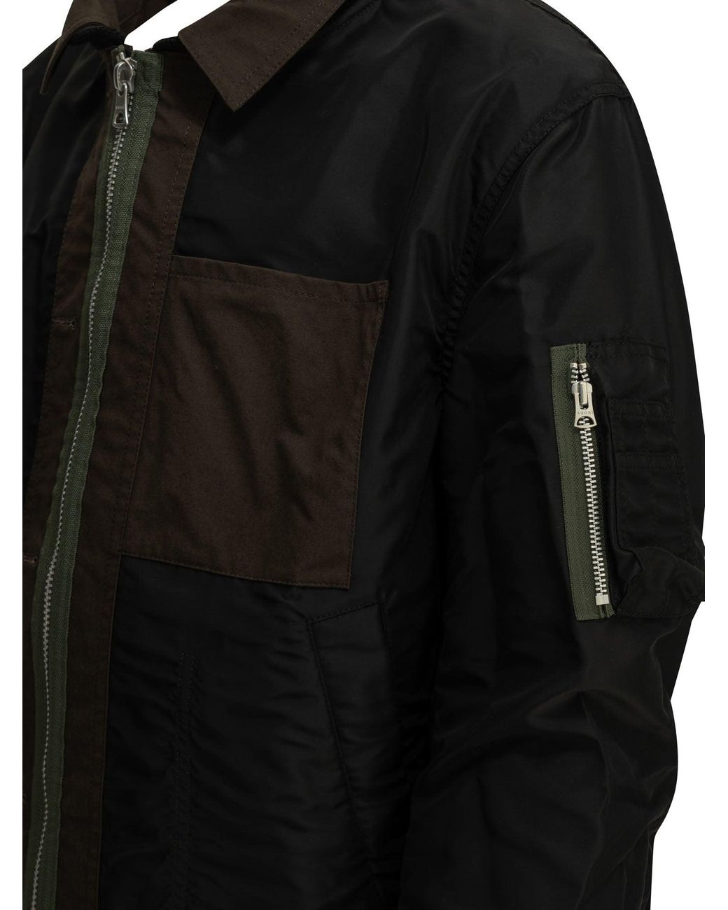 Sacai Black "Nylon Twill X Ripstop Reversible" Quilted Jacket