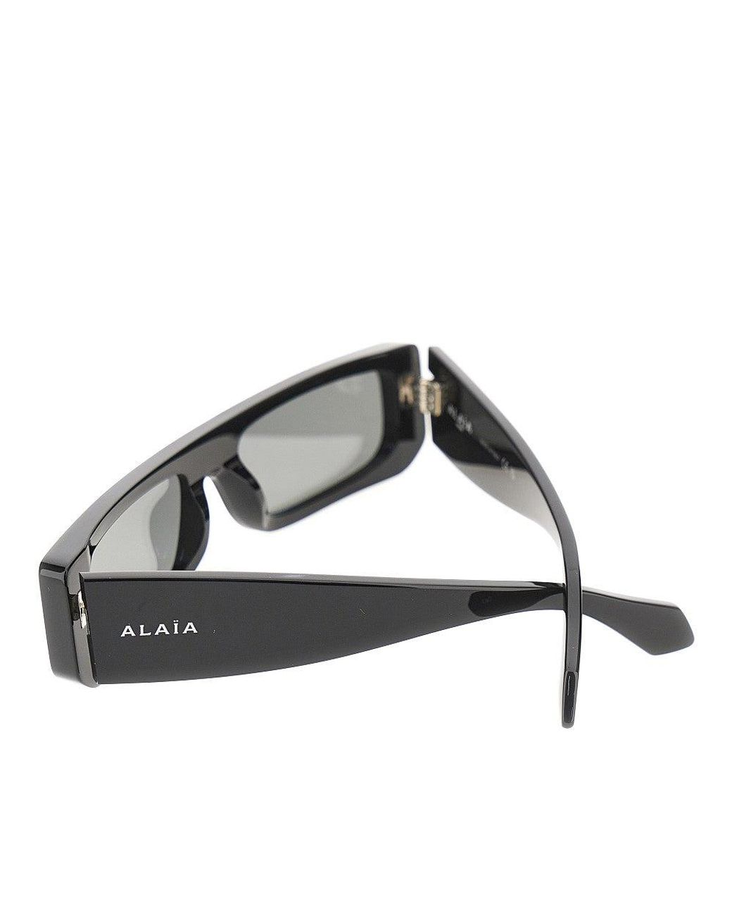 Alaïa Metallic Rectangular Shield Sunglasses