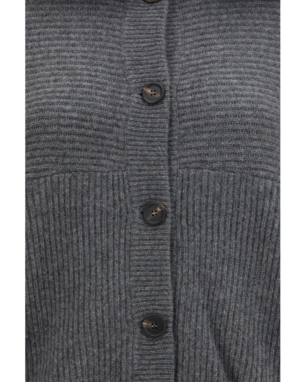 Brunello Cucinelli Gray High Neck Cashmere Cardigan
