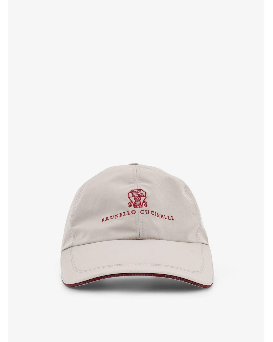 Brunello Cucinelli White Baseball Hat With Logo for men