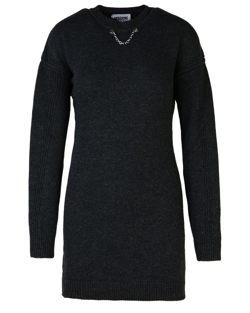 Moschino Black Dark Wool Blend Dress