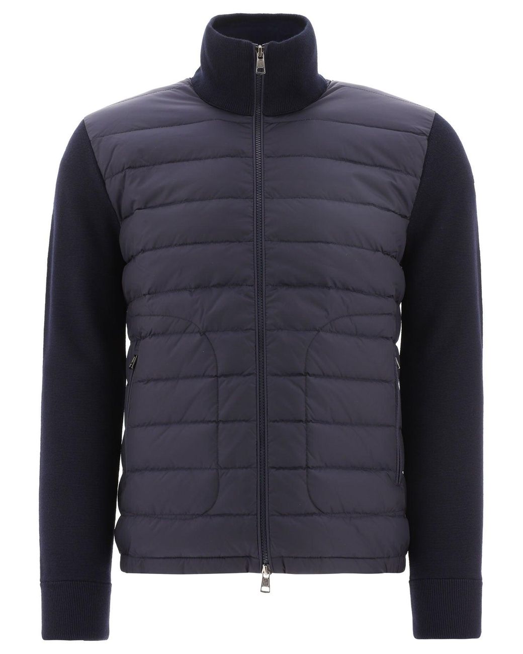 Moncler Blue Lightweight Wool-Blend Down Jacket for men