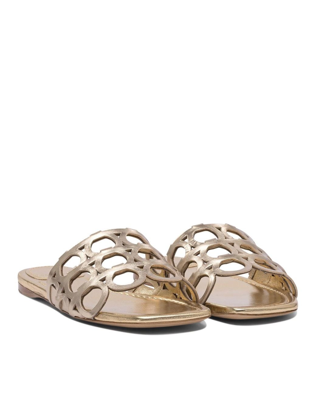 Ferragamo White Low Leather Sandals