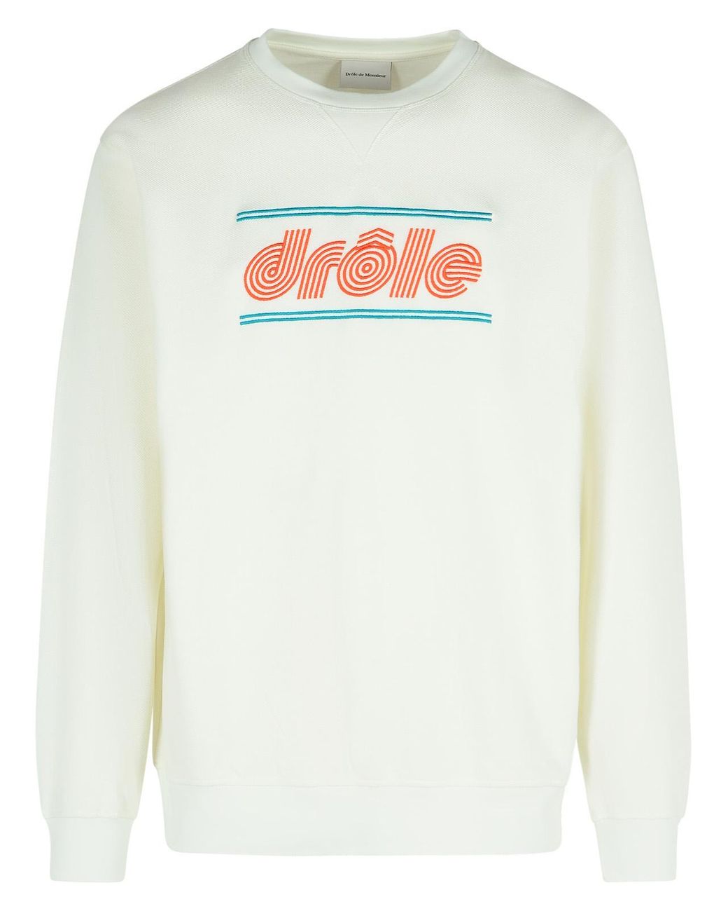 Drole de Monsieur White Tennis Cotton Sweatshirt for men