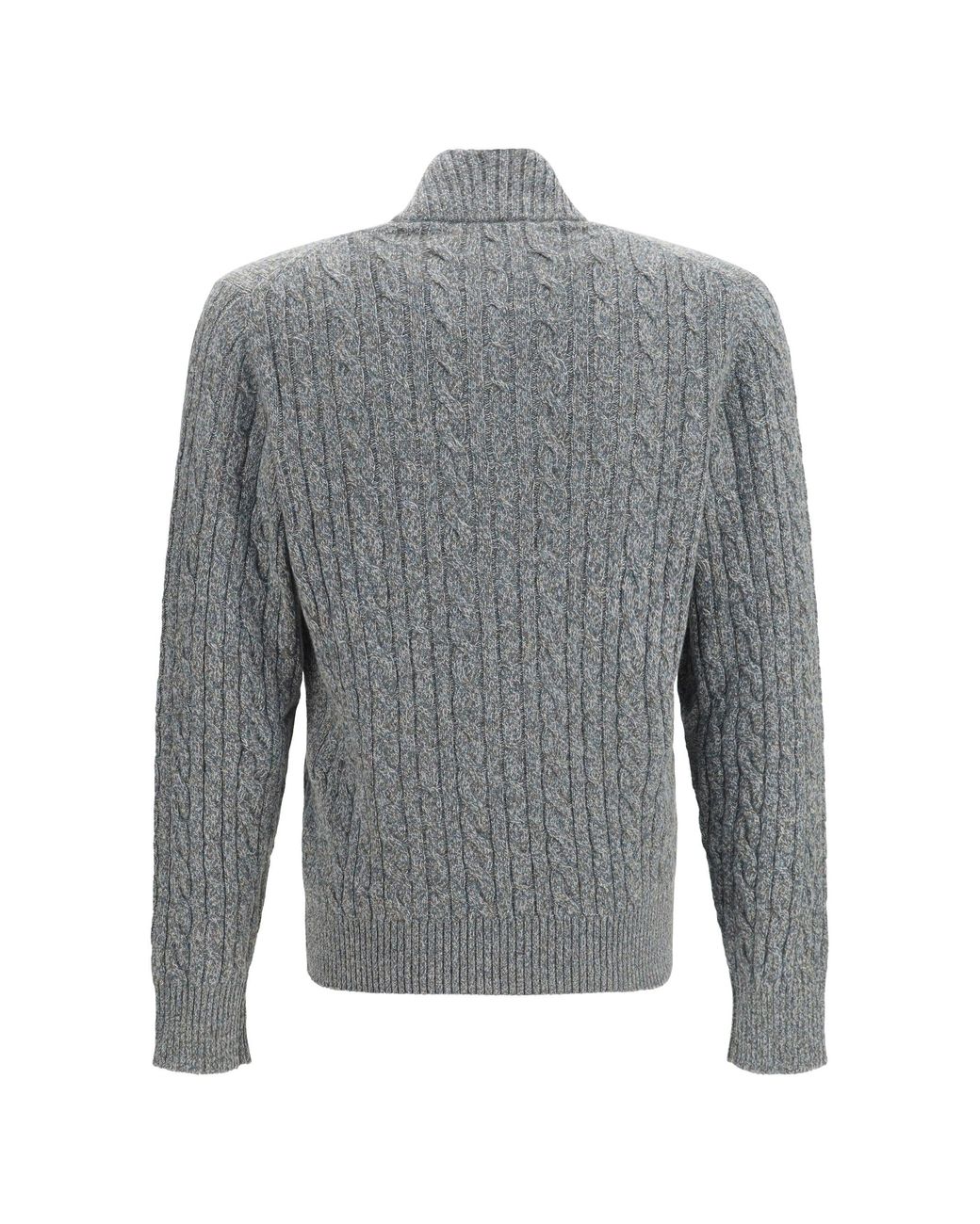 Loro Piana Gray Treccia Baby Cashmere Sweater Sky And Steel for men