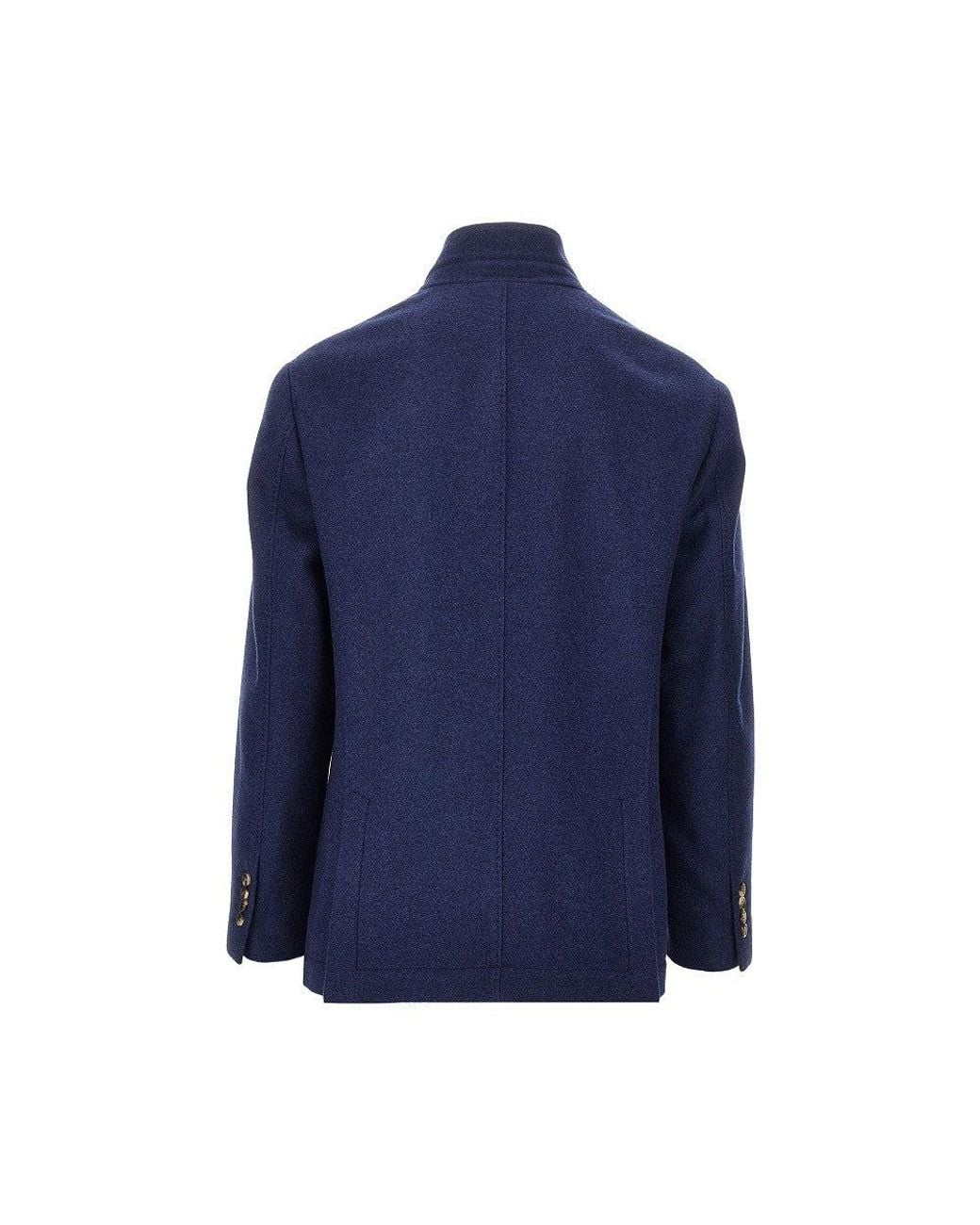 Brunello Cucinelli Blue Cashmere Cloth Jacket for men