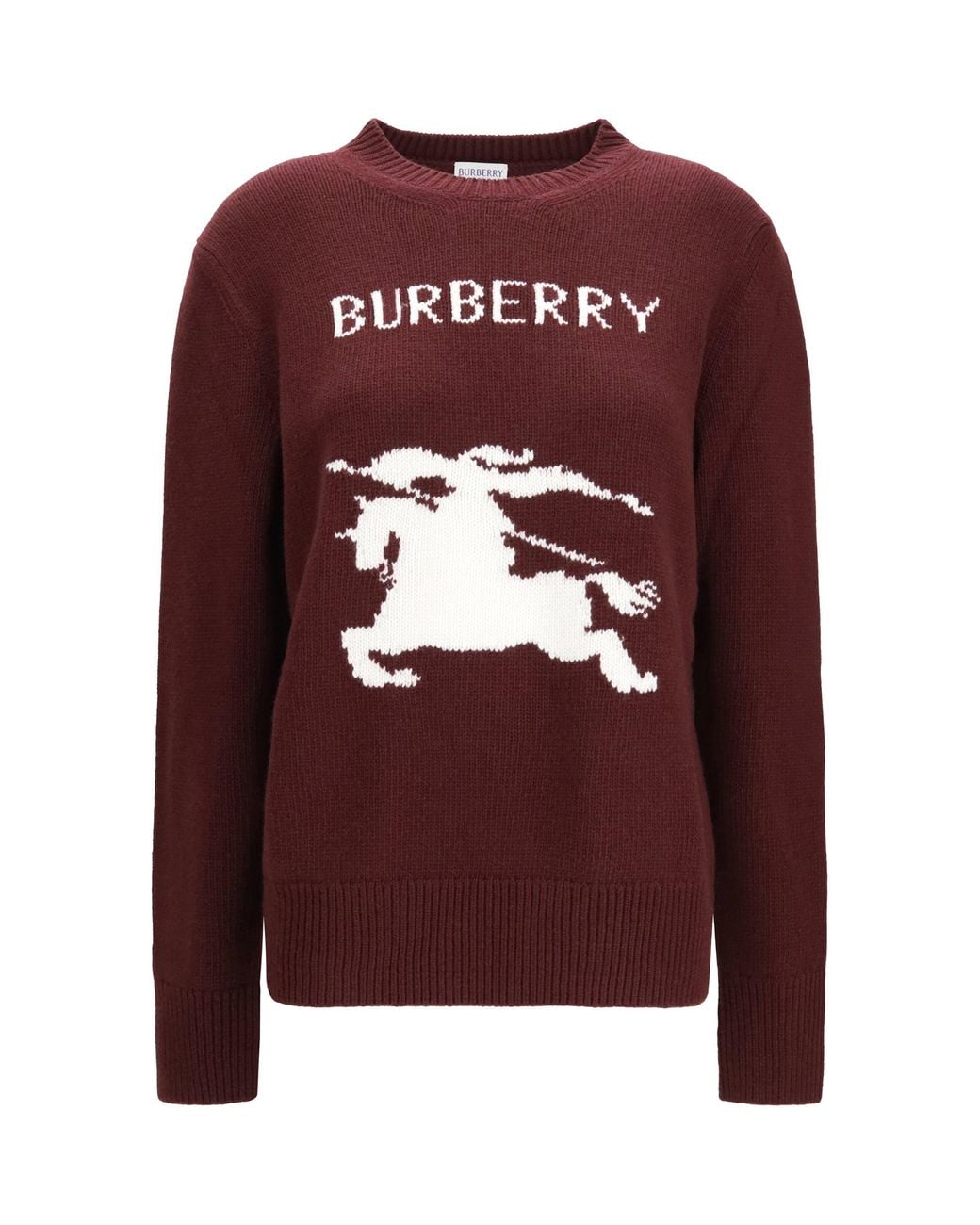 Burberry Brown Cashmere And Wool Sweater With Knight Motif