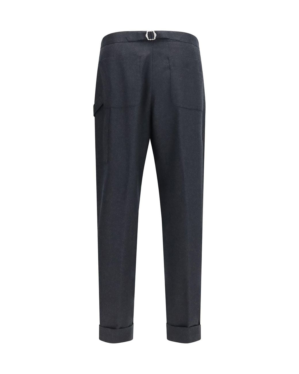 Umit Benan Blue Tailored Wool Pants Dark for men