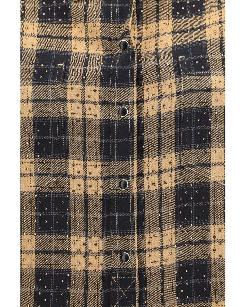 Pinko Multicolor Barbellino Check Pattern Shirt Cammello/Nero