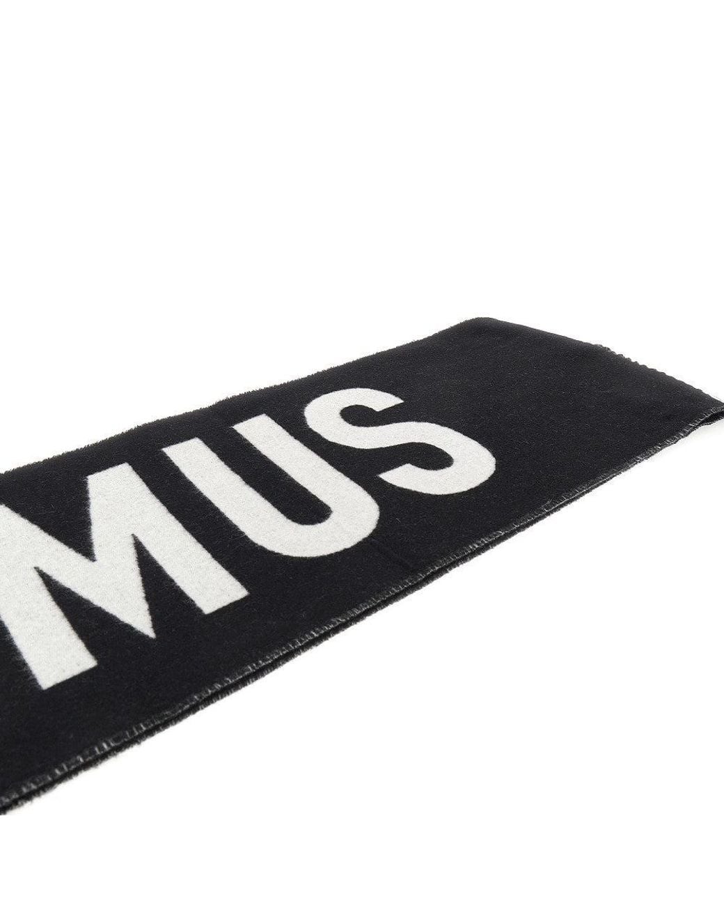 World Class Fashion Black Jacquemus Jacquard Logo Wool Scarf for men