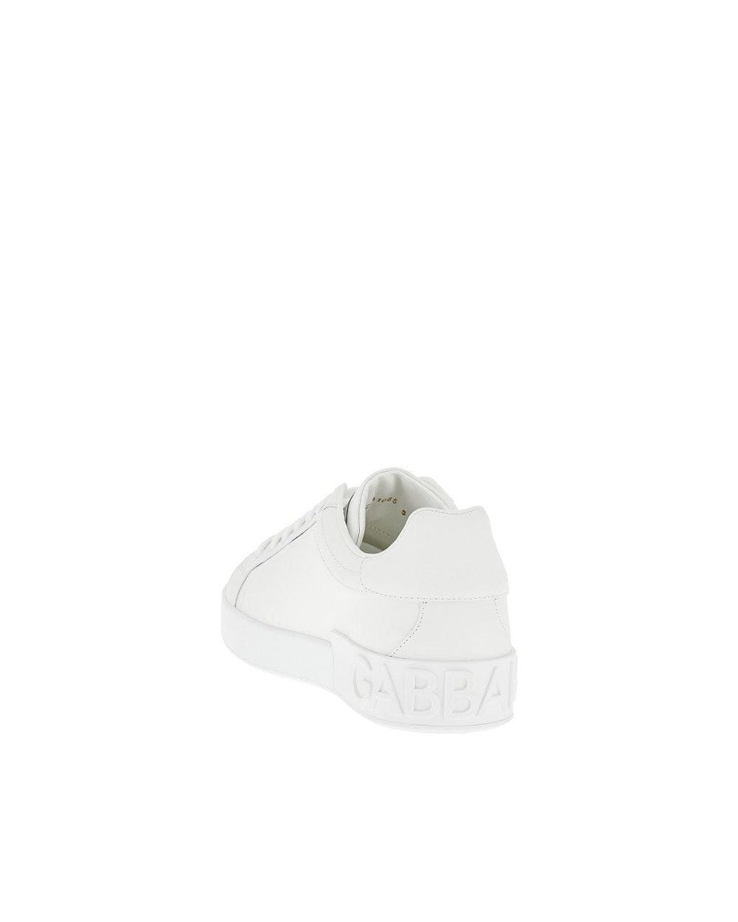 Dolce & Gabbana White 'Portofino' Leather Sneakers for men