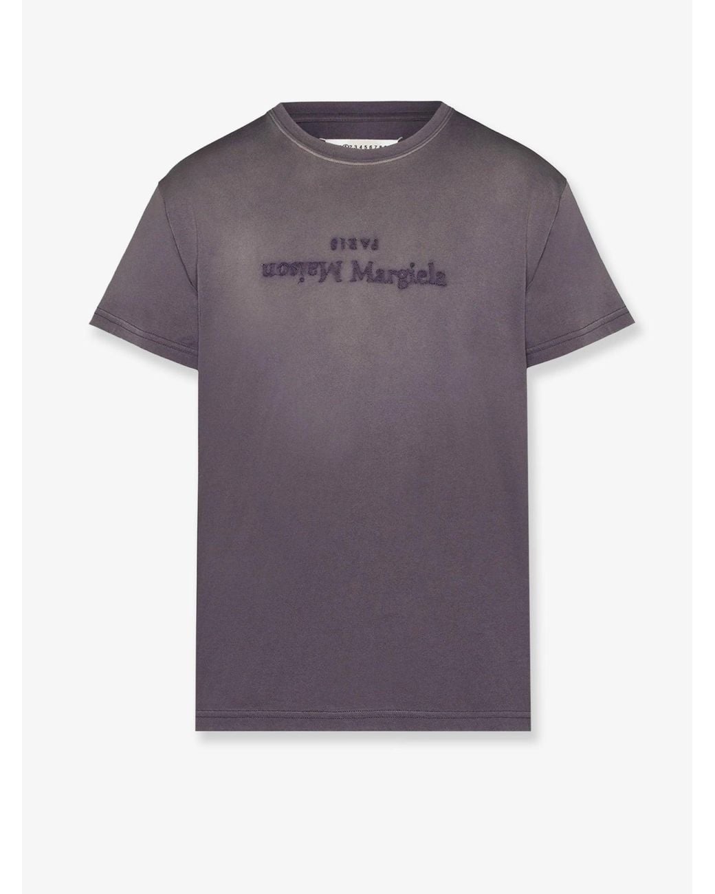 Maison Margiela Purple T-Shirts And Polos Tessuto Primario: Cotone