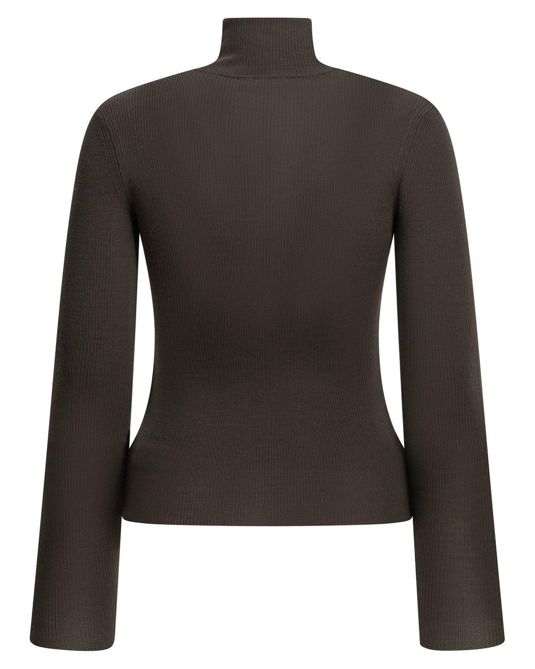 Max Mara Black Virgin Wool Turtleneck Sweater