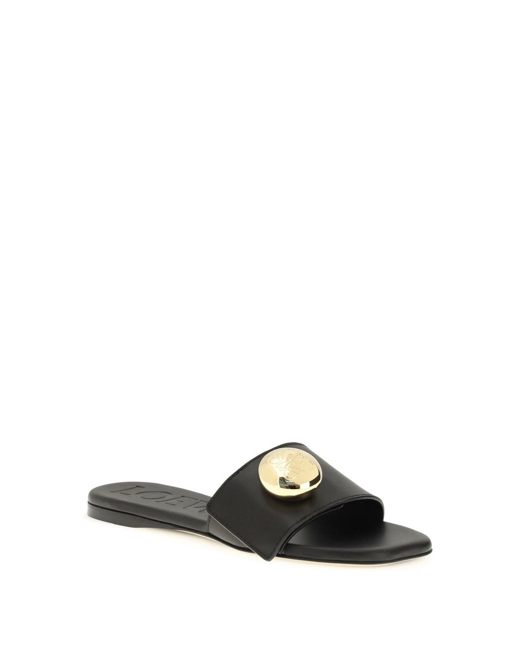 Loewe White Sandals Pebble Calf Leather