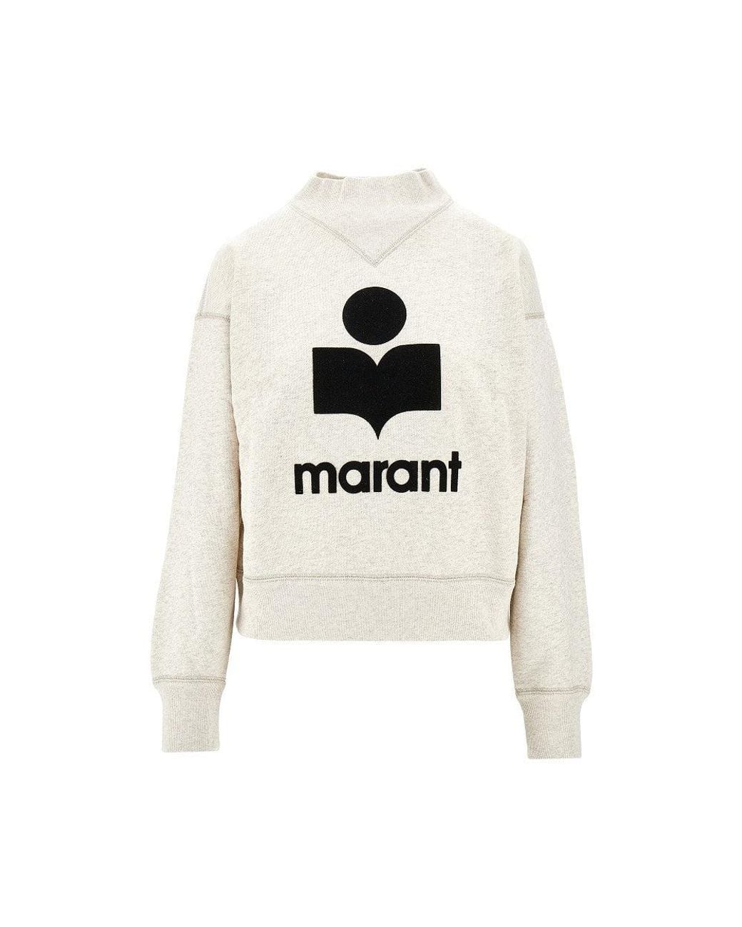 Isabel Marant White 'Moby' Sweatshirt With Flocked Logo