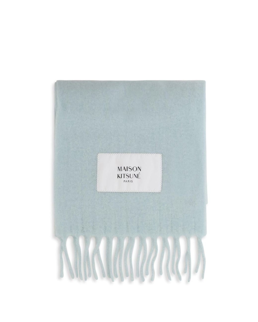 Maison Kitsuné Blue Baby Alpaca Scarf Aqua for men