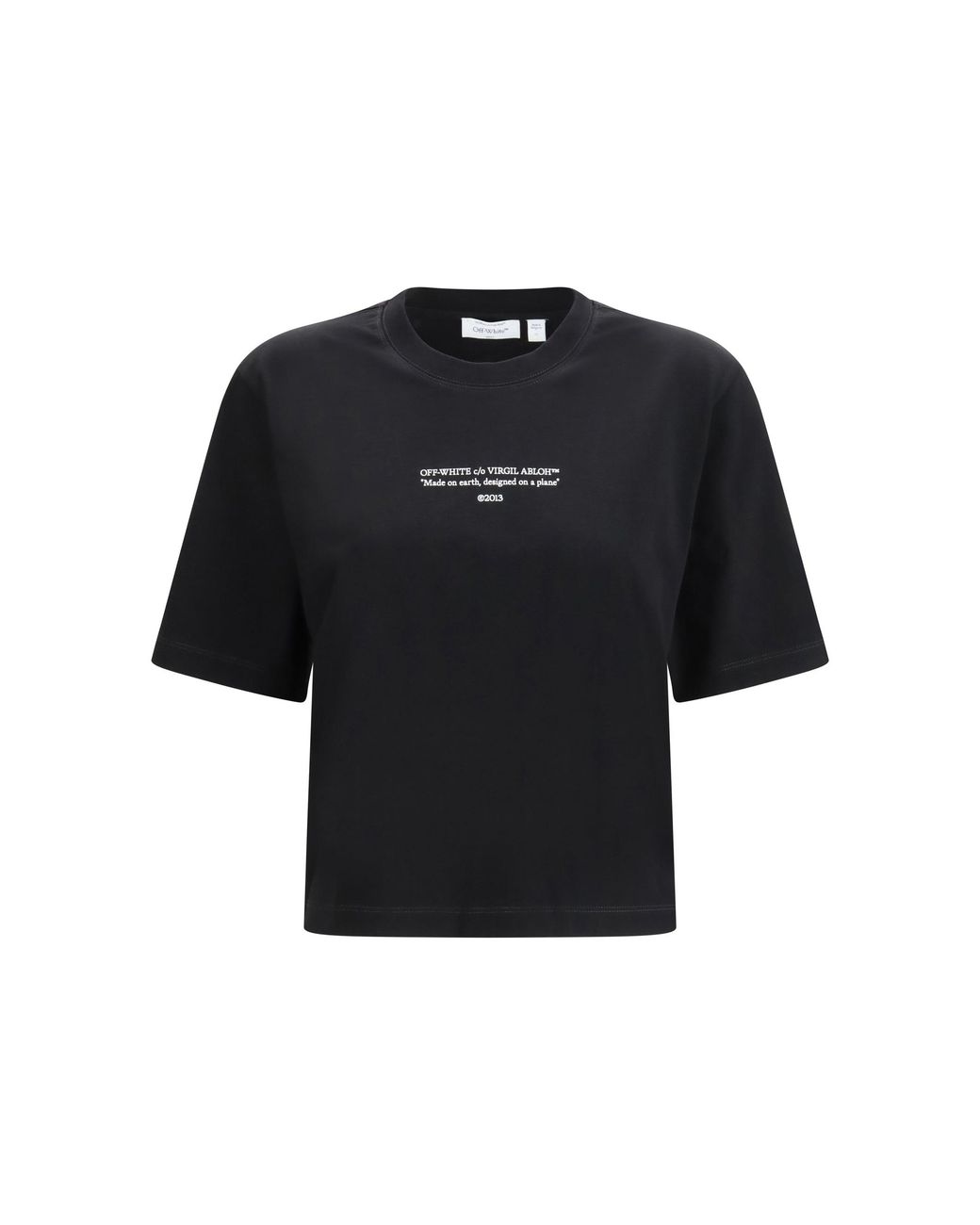 Off-White c/o Virgil Abloh Black Made On Earth, Designed On A Plane T-Shirt