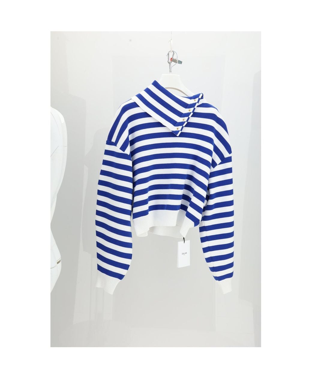 Céline Blue High Neck Sweater-Royal/Royal Cotton