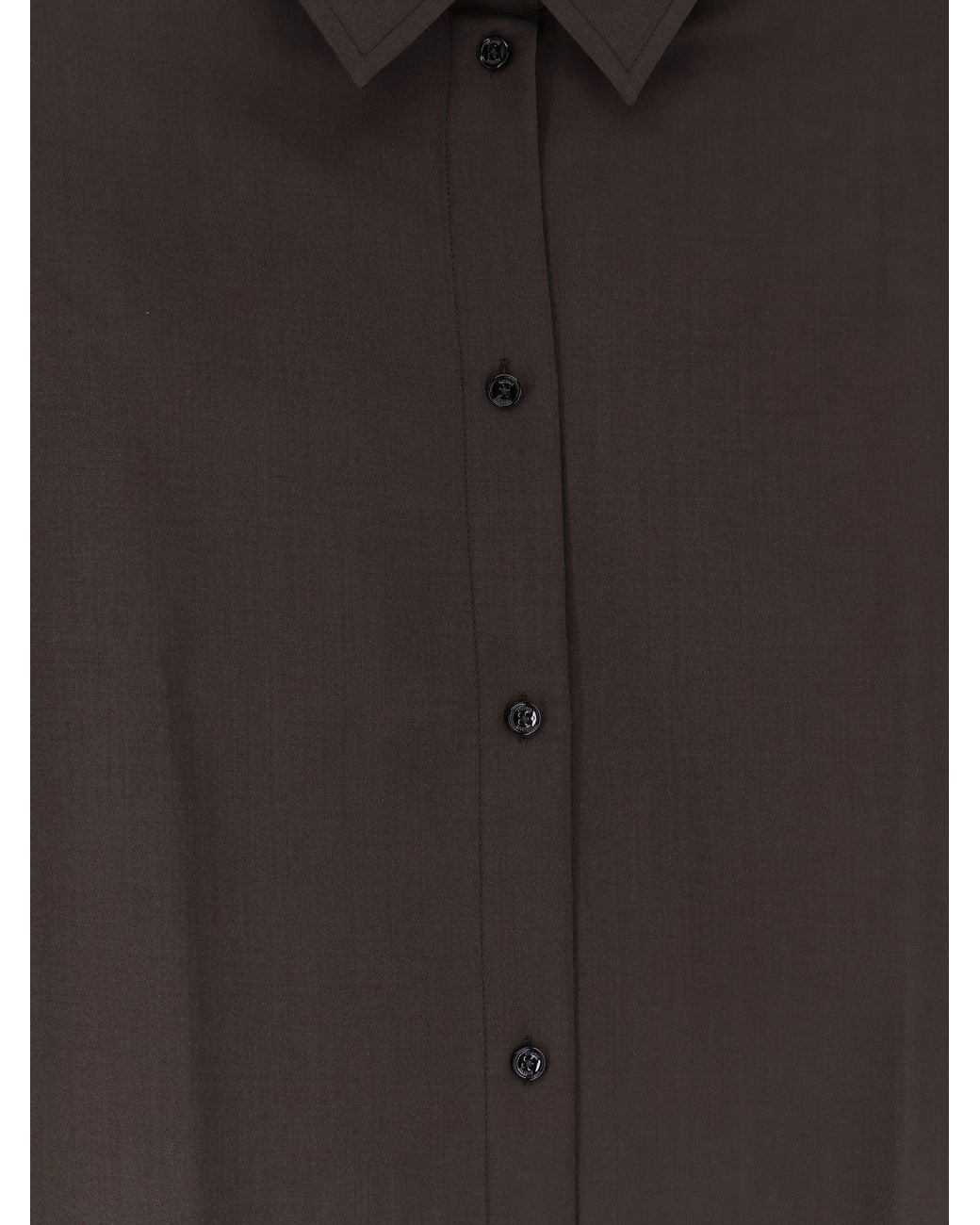 Totême Gray Tie-Cuff Wool Shirt