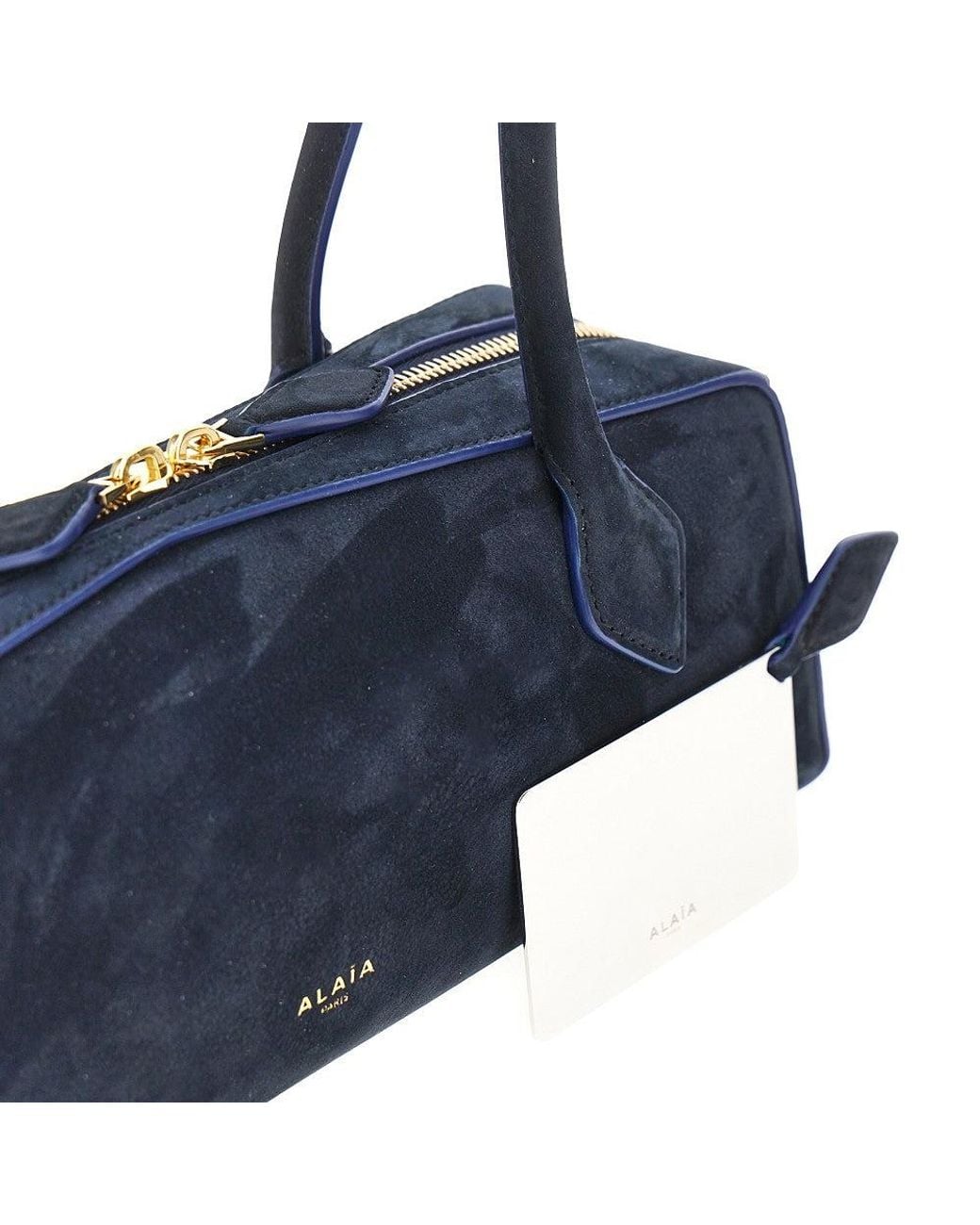 Alaïa Blue Nubuck Leather Medium 'Le Teckel' Bag