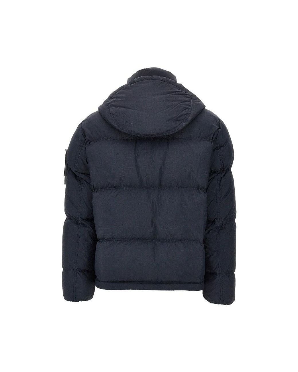 Stone Island Blue Matt Ripstop Cordura Down Jacket for men