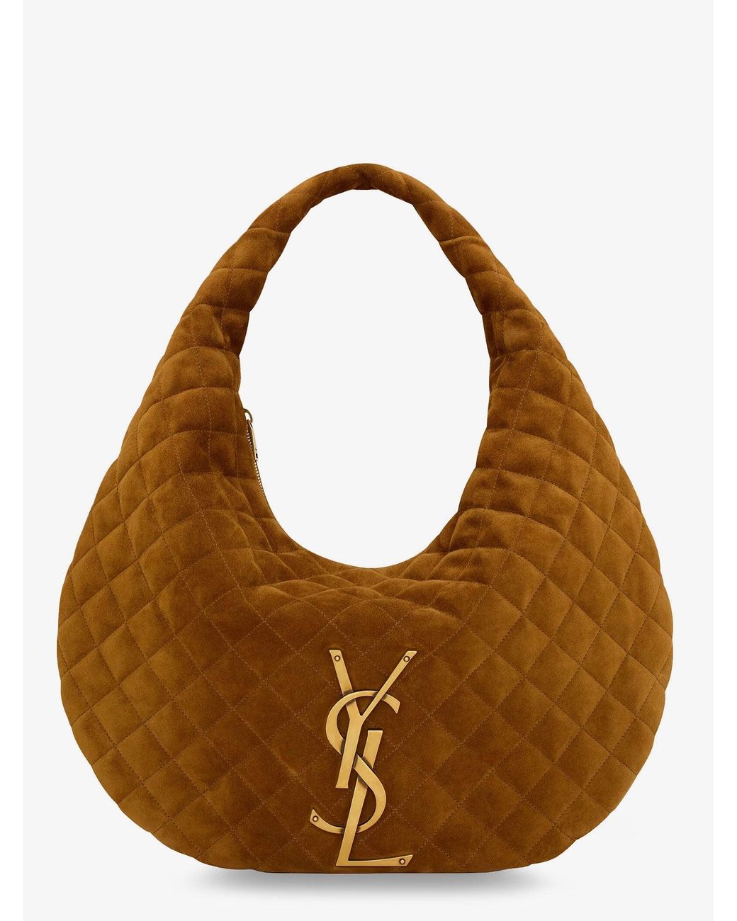 Saint Laurent Brown Icare Hobo Suede Handbag