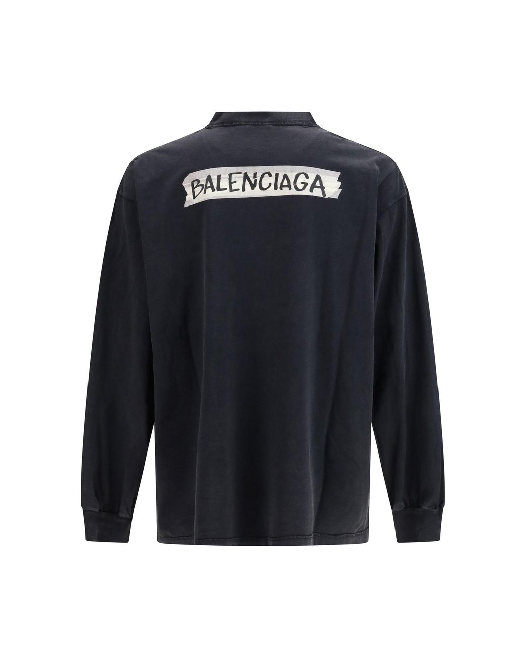 Balenciaga Blue Long-Sleeve Masking Tape T-Shirt for men