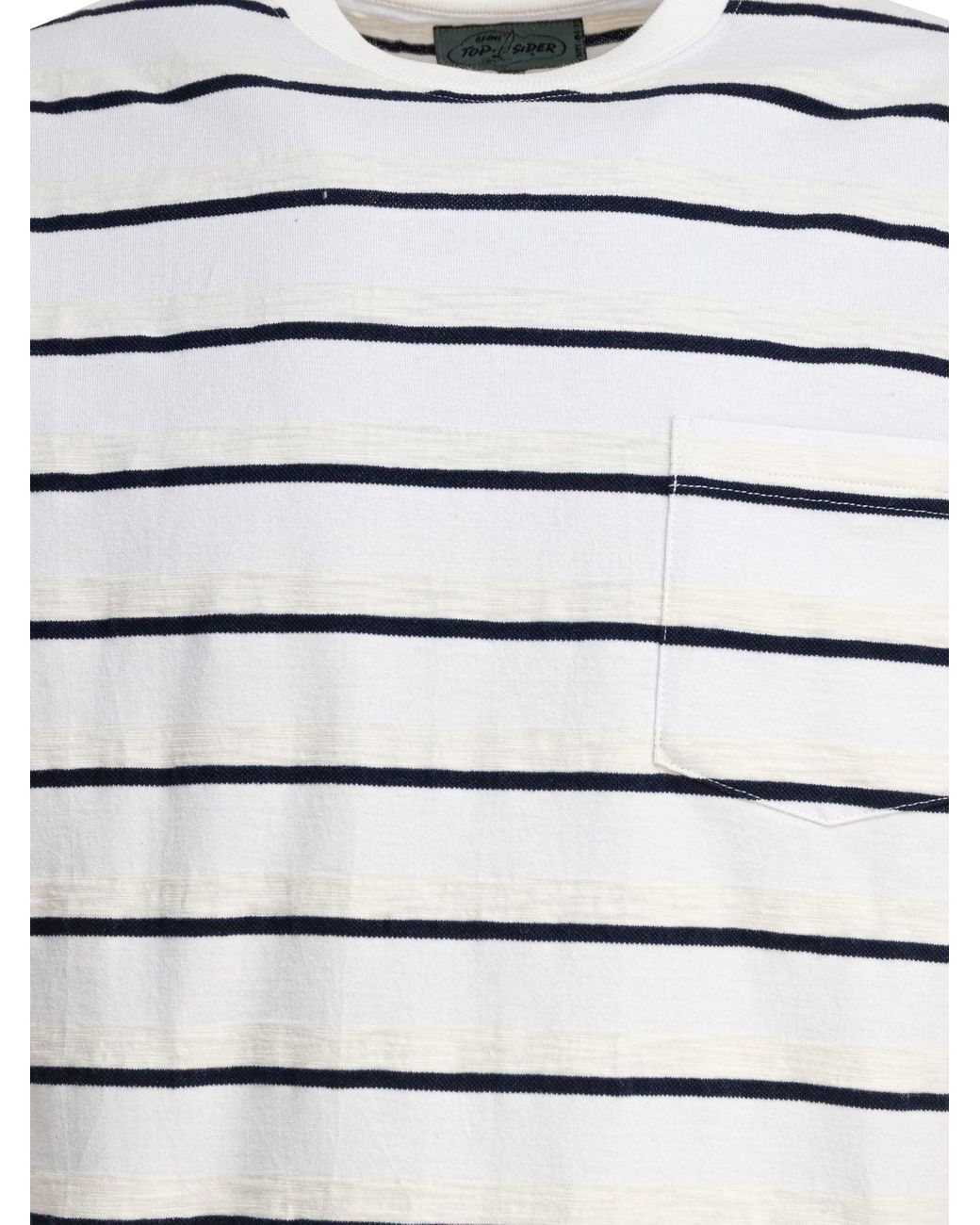 Beams Plus White Striped T-Shirt T-Shirts for men