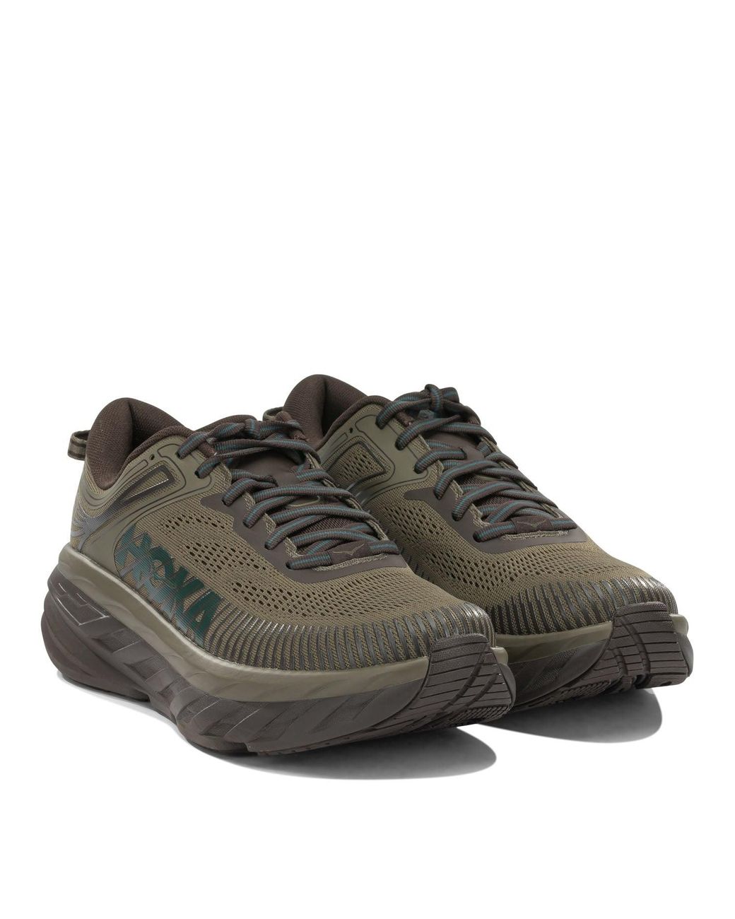 Hoka One One Brown "Bondi 7" Low-Top Sneakers