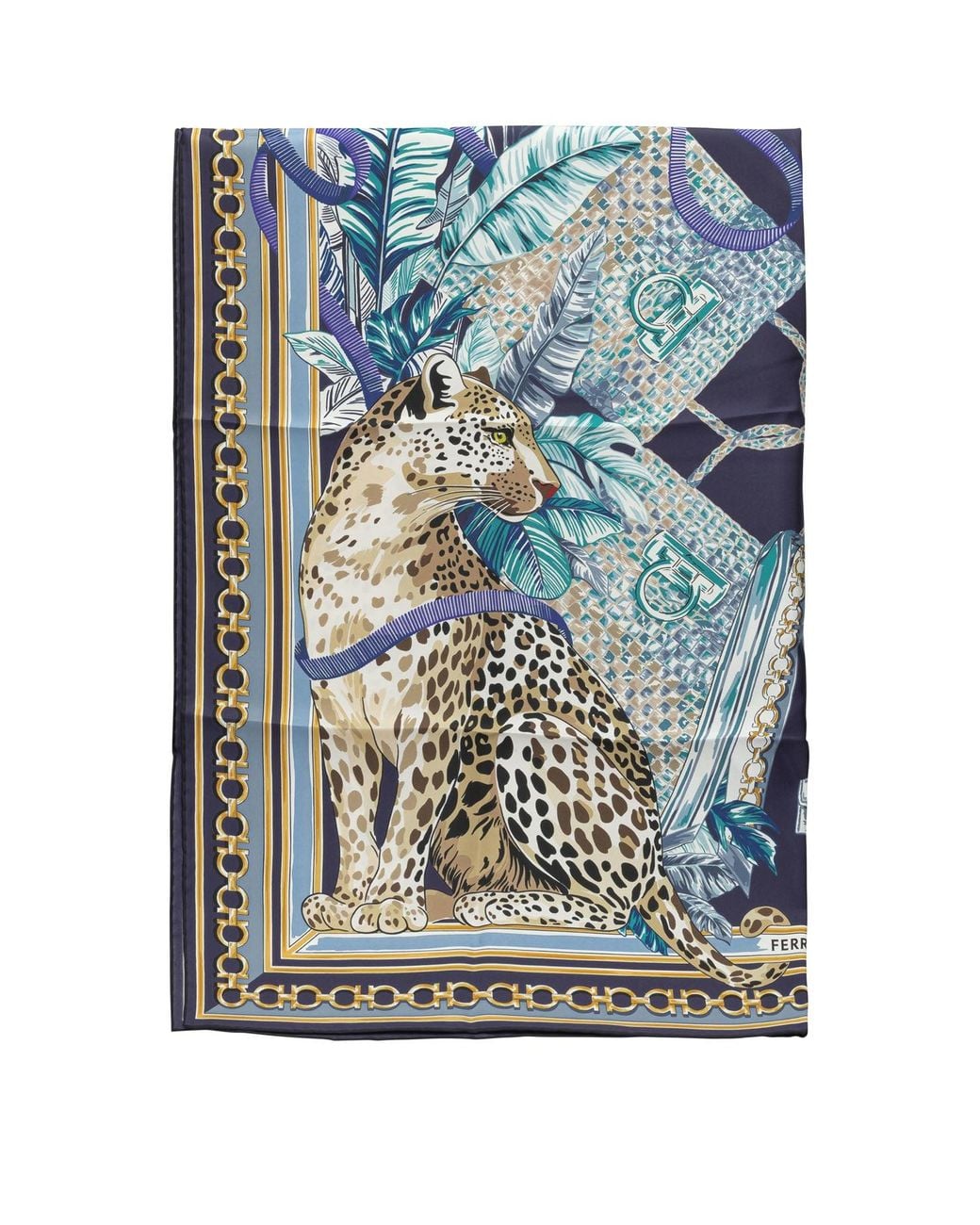 Ferragamo Blue "Felini" Scarf