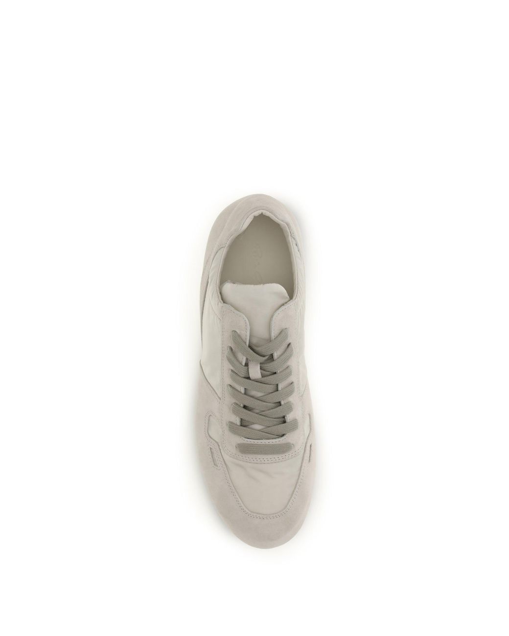 Rick Owens White Fabric And Leather Sneakers for men