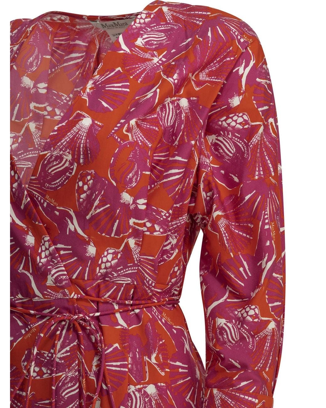 Max Mara Red Floral A Line Midi Dress
