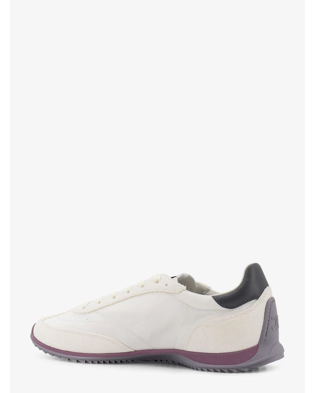 Céline White Racer Nylon And Suede Sneakers
