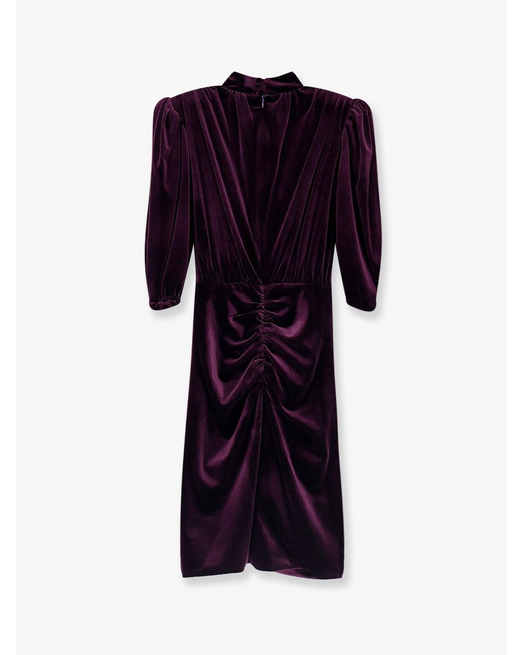 ACTUALEE Blue Velvet Dress With Drapery
