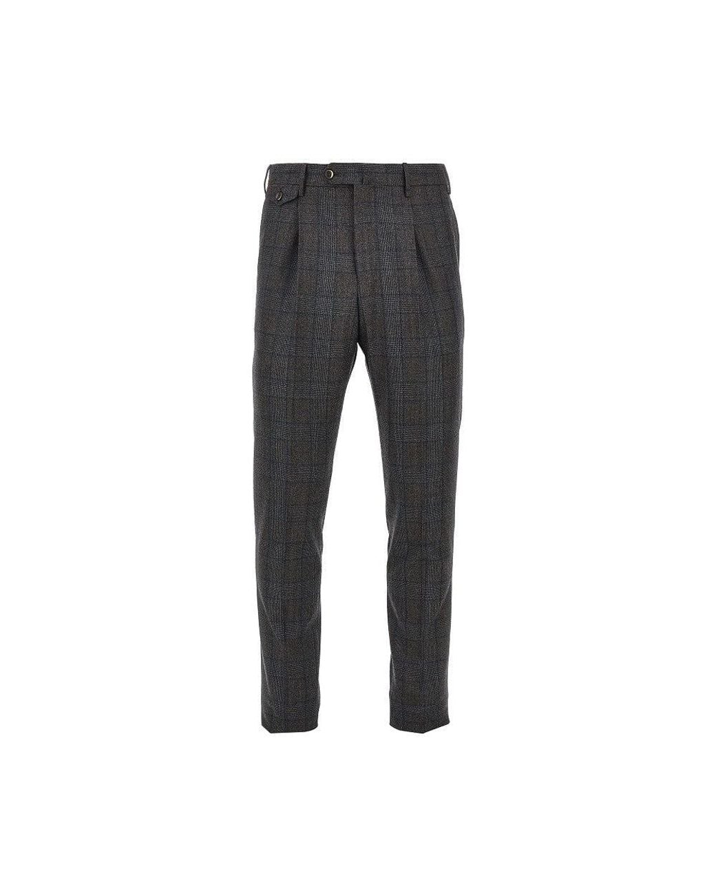 PT Torino Gray 'Gentleman Fit' Wool And Cashmere Pants for men