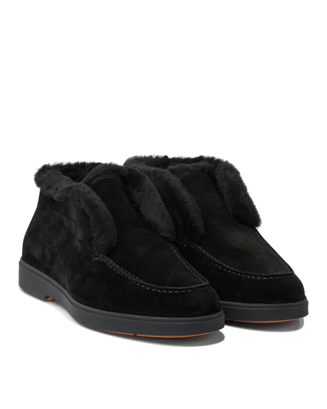 Santoni Black Fortune Loafers