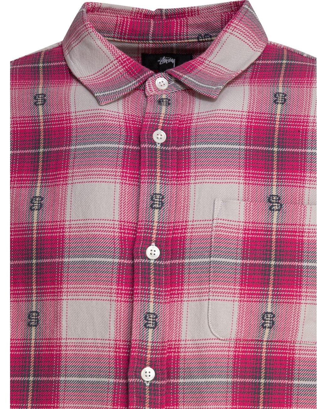 Stussy Pink Stussy Motif Plaid Shirt for men