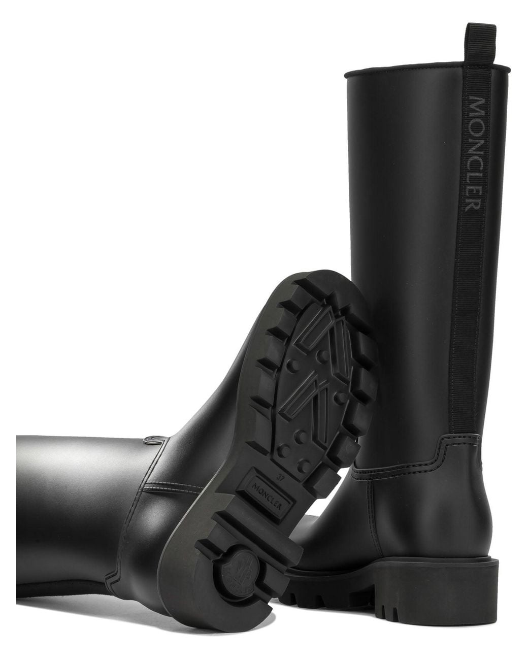 Moncler Black "Kickstream High" Rain Boots